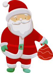 Christmas lamp. Fir branch. Clipart.