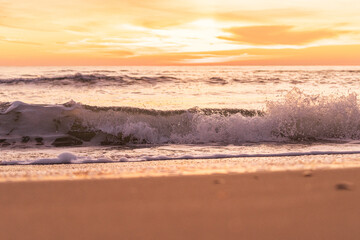 Ocean waves at Sunrise at Avon by the Sea New Jersey on the New Jersey Shore