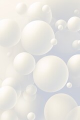 Whimsical minimalistic white bubbles or spheres background 