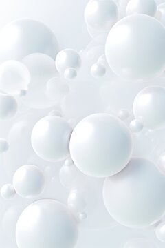 Whimsical minimalistic white bubbles or spheres background © GalleryGlider