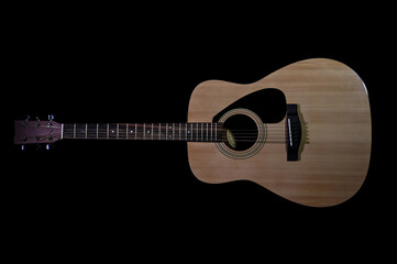 six string acoustic guitar made of wood