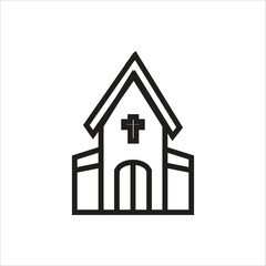 church vector icoon line template