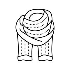 scarf knitting wool line icon vector. scarf knitting wool sign. isolated contour symbol black illustration