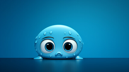 Blue monday, sad, cry, tears. depressing days of the year, post-holiday blues, bad weather, debt, and low motivation, feel down or gloomy. banner, background, copy space, greeting card.