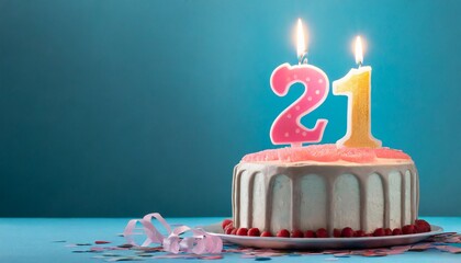 Number 21 Birthday cake. Twenty one number Birthday cake	
