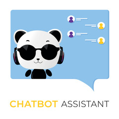 Naklejka premium robot shaped chatbot assistant with artificial intelligence. Cute robot vector illustration