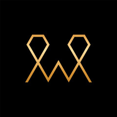 Letter W diamond luxury line logo design