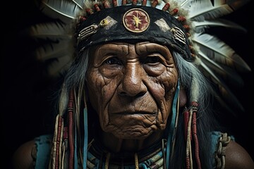Obraz premium a chief of a native american tribe