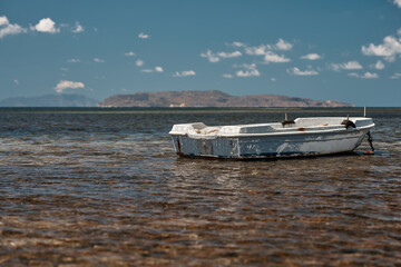 Boat in the sea. Summer 2022, Sicily