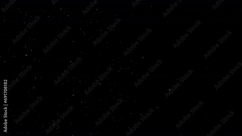 Wall mural huge falling vfx dust particles floating on black background. dynamic dust particles randomly float 