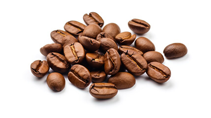 Naklejka premium A pack of coffee grains in isolation on a white background