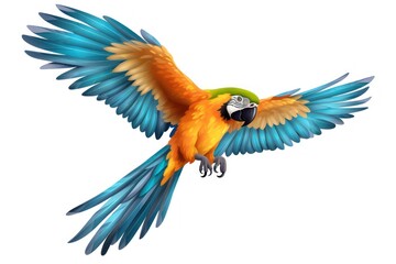 Flying macaw parrot 
