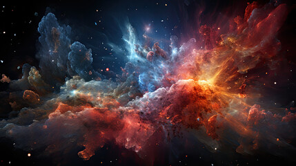 Naklejka premium Deep space massive energy burst, star explosion