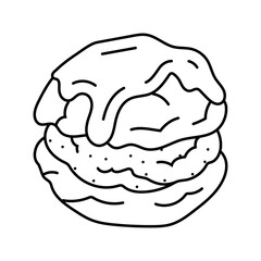 profiteroles sweet food line icon vector. profiteroles sweet food sign. isolated contour symbol black illustration