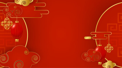 Red and gold vector gradient chinese lunar new year. Happy Chinese new year background. 2024. Year of the Dragon.