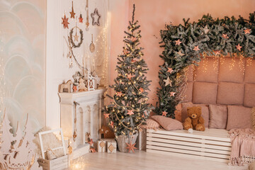 christmas tree in the room	