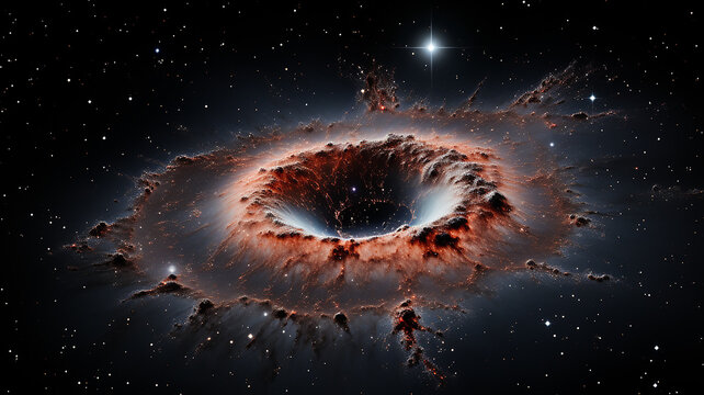 black hole, illustration of a multicolored singularity in outer space abstract fictional bright cosmic background