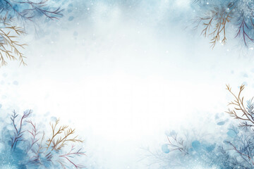 Magical white winter background with snow, snow flakes and soft bokeh lights, cold backdrop for christmas and new year