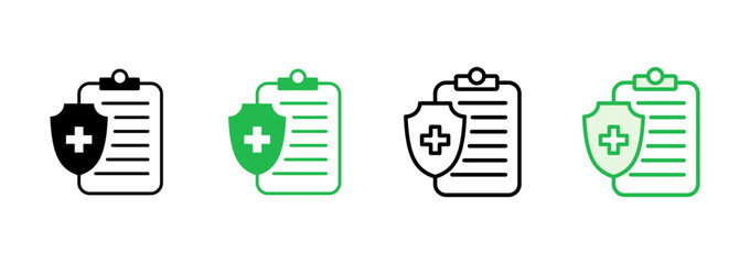 Medical insurance icon set. health insurance icon - obrazy, fototapety, plakaty