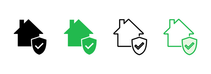 Obraz premium House insurance icon set. house protection icon.