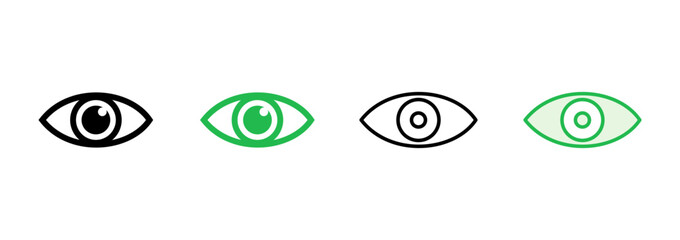 Eye icon set. Eye vector icon. Look and Vision icon.