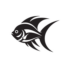 Fish in cartoon, doodle style. Isolated 2d vector illustration in logo, icon, sketch style, Eps 10, black and white. AI Generative