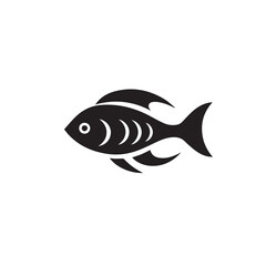 Fish in cartoon, doodle style. Isolated 2d vector illustration in logo, icon, sketch style, Eps 10, black and white. AI Generative