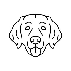 golden retriever dog puppy pet line icon vector. golden retriever dog puppy pet sign. isolated contour symbol black illustration