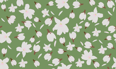 Apple tree blossom elements pattern. Stock vector illustration