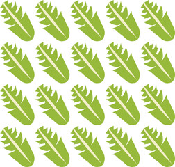 Dandelion leaf seamless pattern clipart isolated on white. Stock vector illustration