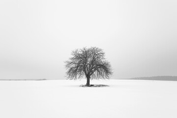Kastanienbaum im Winter - obrazy, fototapety, plakaty