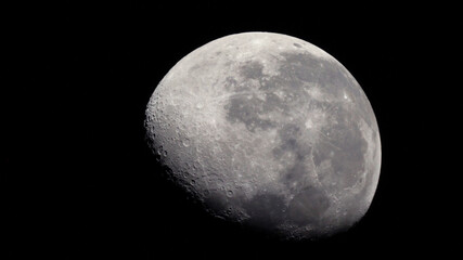 Fototapeta premium Close up of waxing gibbous moon