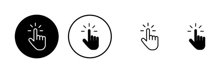 Hand cursor icons set. Hand click icon. Finger pointer isolated vector