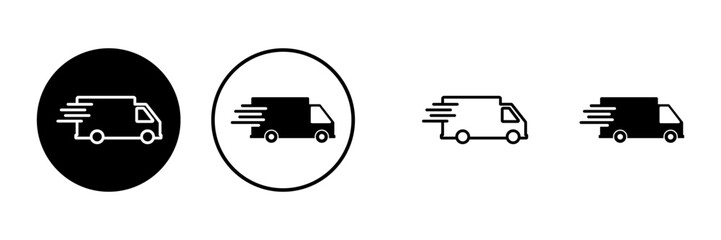 Delivery Icons set. Fast Delivery Icon. Fast shipping delivery truck. Truck icon delivery