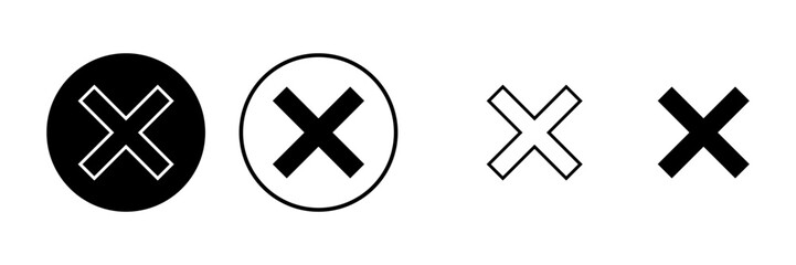 Obraz premium Close icons set. Delete icon. remove, cancel, exit symbol