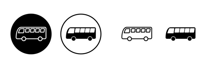 Bus Icons set. Bus vector icon. Public transport symbol.