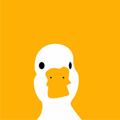 duck head vector illustration design in bright yellow color suitable for wallpaper and t-shirt designs