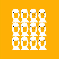 Cute duck patren vector design in yellow can be used as wallpaper or background