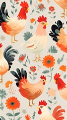 Obraz premium Chicken pattern image
