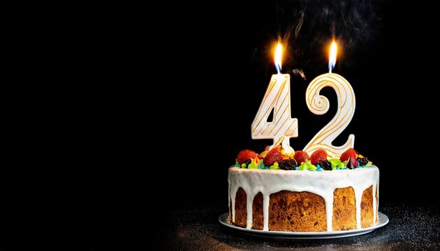 Number 42 birthday cake. Forty two birthday cake.  