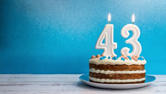 43 Number Birthday cake. Forty three number birthday cake.	
