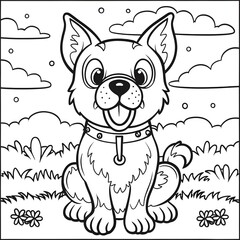 Dog Coloring Pages Dog Character For Coloring Book adult kids 