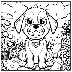 Dog Coloring Pages Dog Character For Coloring Book adult kids 