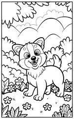 Dog Coloring Pages Dog Character For Coloring Book adult kids 