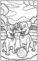 Dog Coloring Pages Dog Character For Coloring Book adult kids 