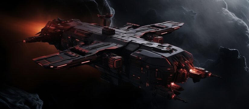a huge giantic starship. science fiction battleship. 
