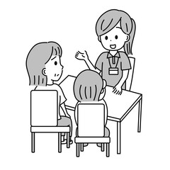 介護の相談をしているイラスト