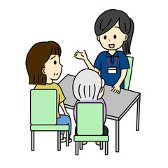 介護の相談をしているイラスト