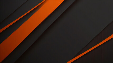 オレンジと黒の線と形を持つ、幾何学的な抽象的な広い水平バナー。色付きのモダンでスポーティな明るい未来的な水平抽象的な広い背景。ベクトル図 - obrazy, fototapety, plakaty