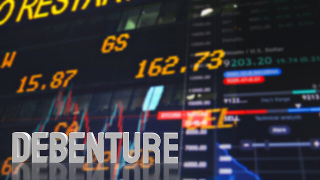 The Debenture text for Business concept 3d rendering.